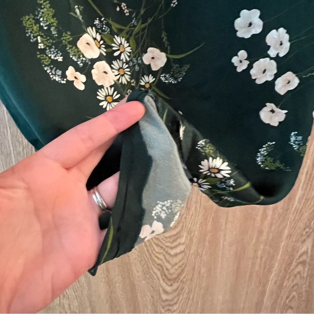 Reformation Frankie Silk Dress Green *altered* - Picture 9 of 15